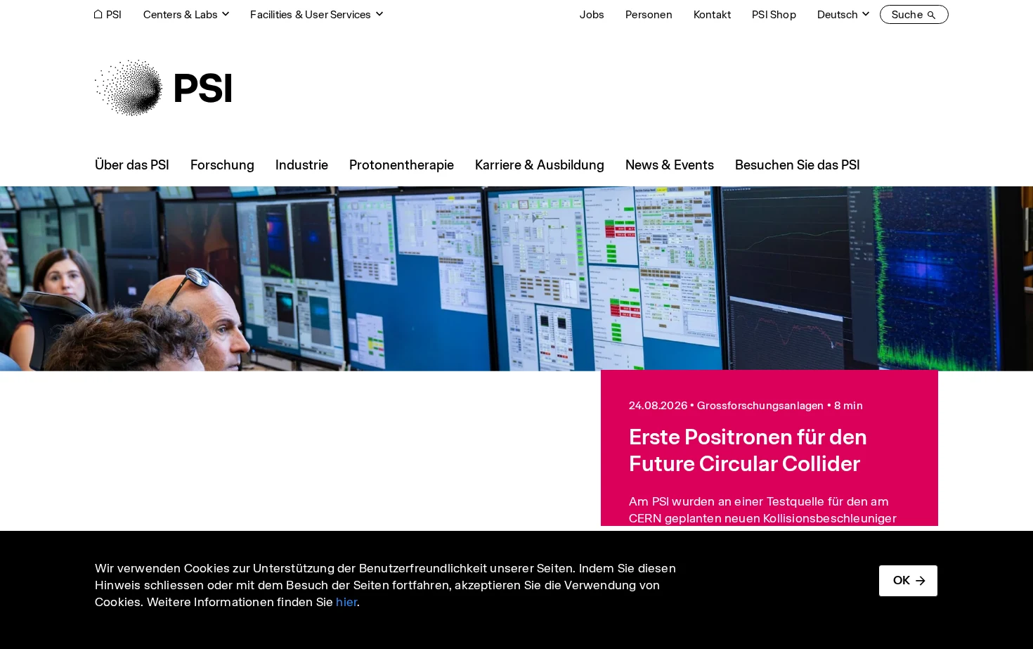 Paul Scherrer Institute PSI 页面快照